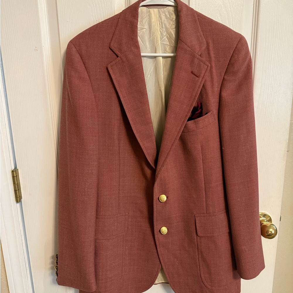 Unisex Classic Blazer in Rust/ Dust Pink Ralph Lauren